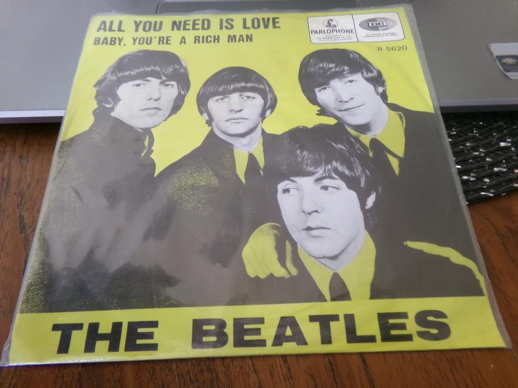 The Beatles – All You Need Is Love / Baby, You're A Rich Man, Cd's en Dvd's, Vinyl Singles, Ophalen of Verzenden, 1960 - 1969