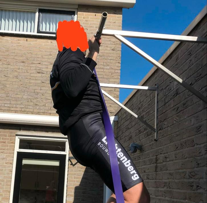 Roestvrijstalen rekstok voor pull-ups en training, Sport en Fitness, Fitnessmaterialen, Gebruikt, Oprekstang, Armen, Ophalen
