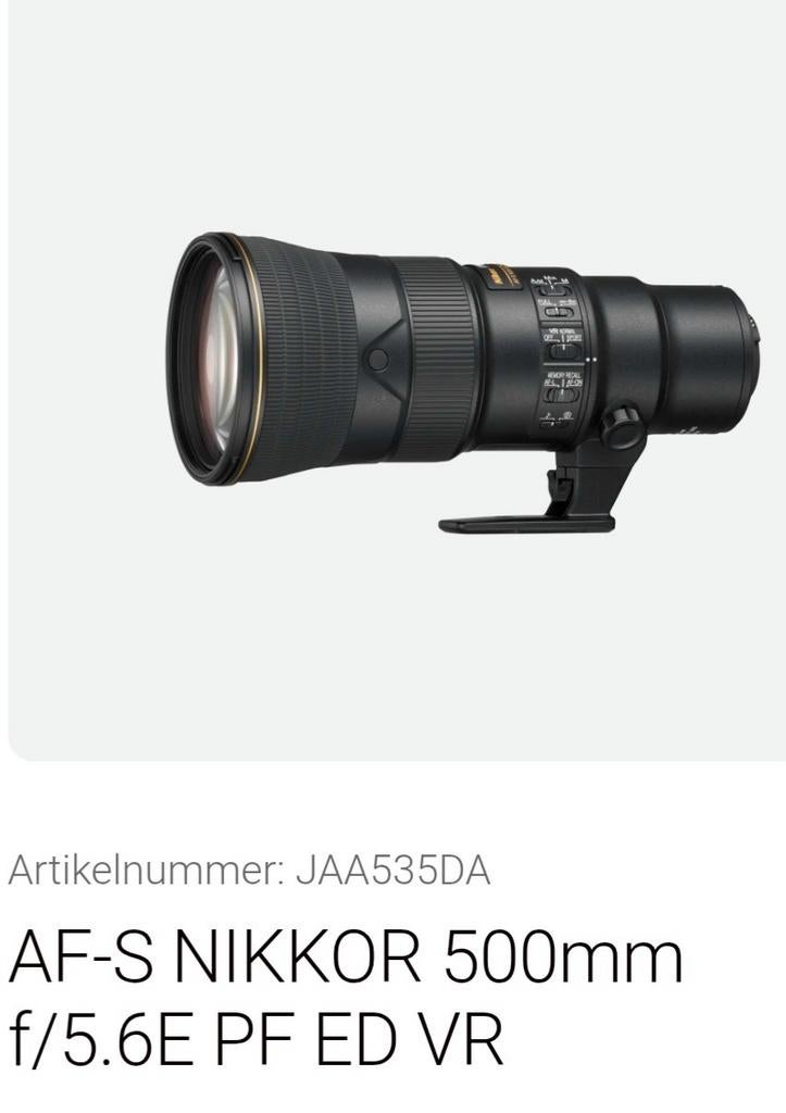 Nikon AF-S NIKKOR 500mm f/5.6E PF ED VR Telelens, Audio, Tv en Foto, Fotografie | Lenzen en Objectieven, Ophalen, Telelens