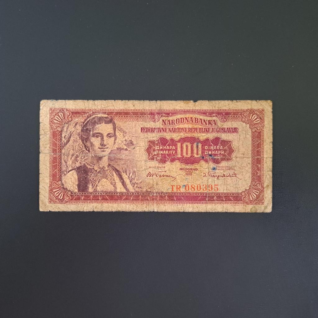 100 dinar Joegoslavië #020, Postzegels en Munten, Bankbiljetten | Europa | Niet-Eurobiljetten, Verzenden, Joegoslavië, Los biljet