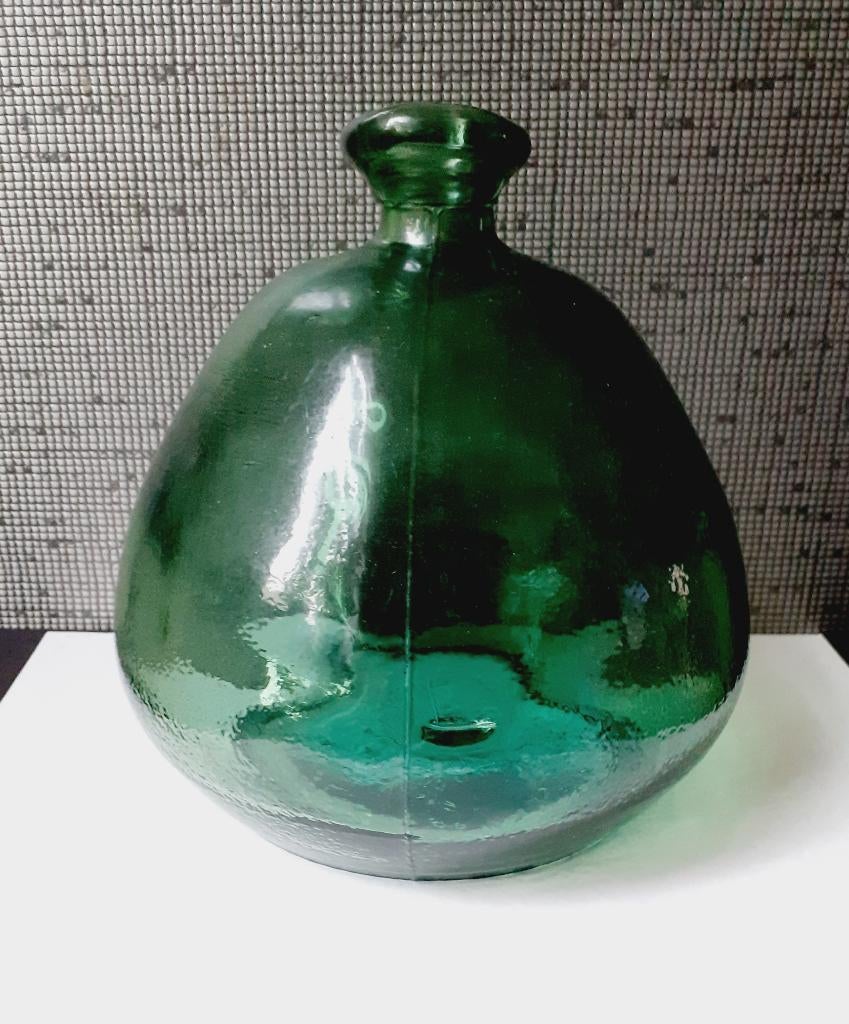 groen glazen vaas, Huis en Inrichting, Woonaccessoires | Vazen, Ophalen of Verzenden, Groen, Glas, Minder dan 50 cm