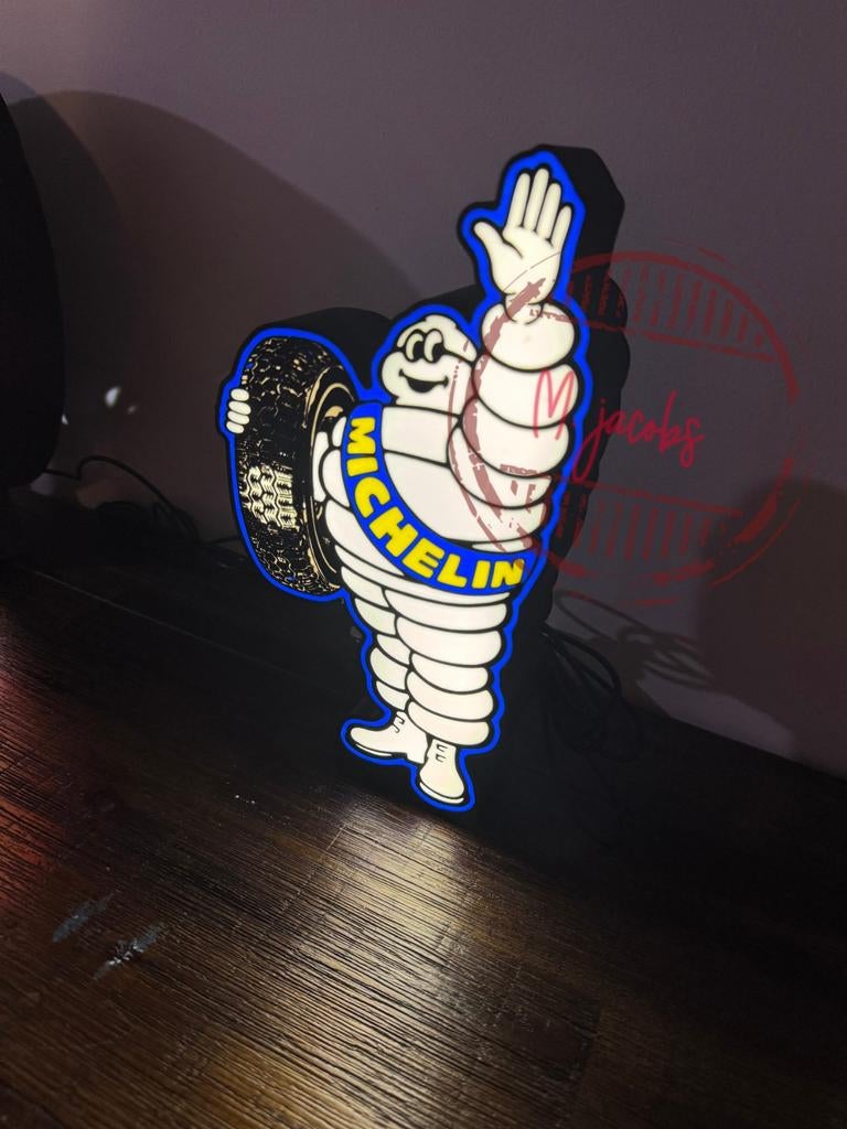 Michelin reclamebak met LED verlichting, Ophalen of Verzenden, Nieuw, Lichtbak of (neon) lamp