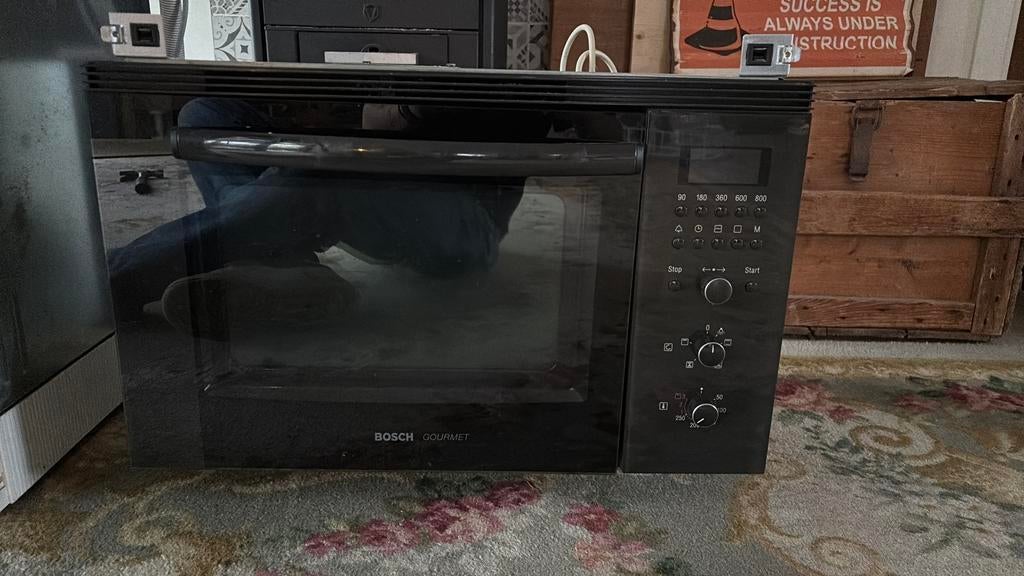 Combimagnetron/oven bosch HFT859, Refurbished, Oven met grill, Hete lucht, Ophalen