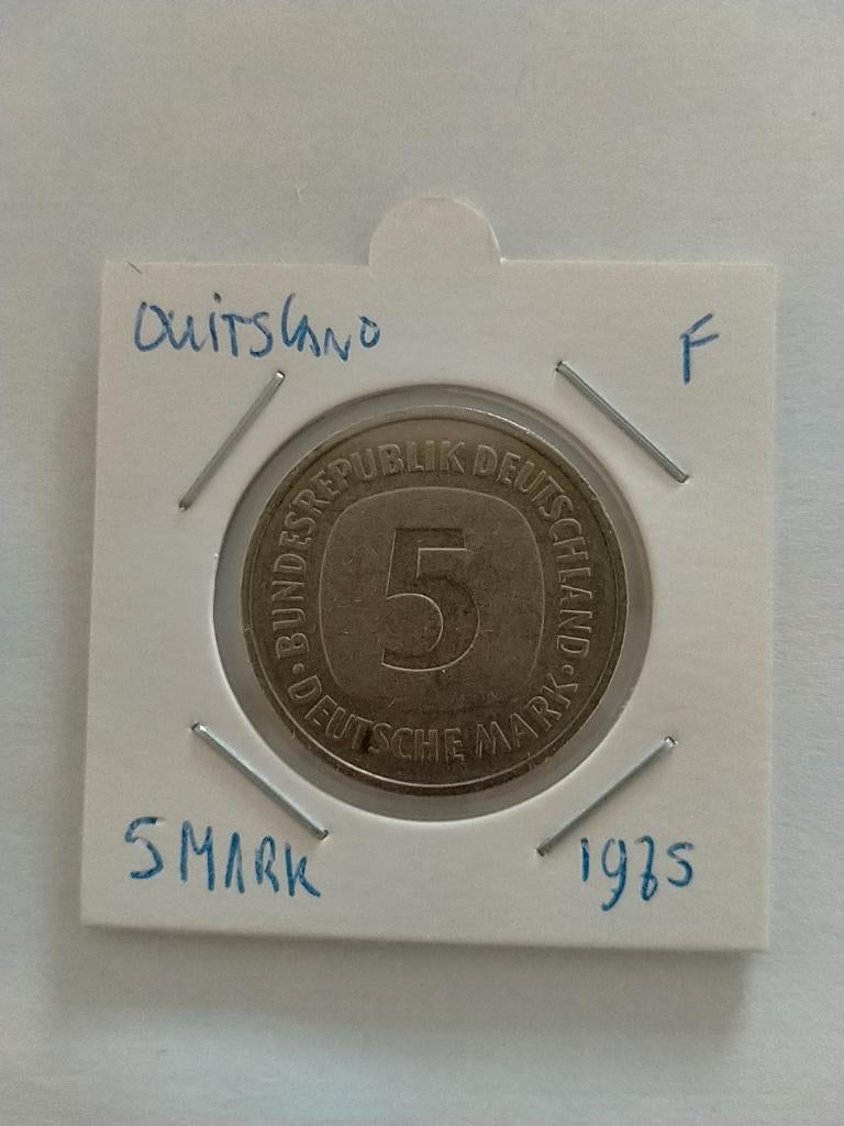 Duitsland 5 Mark 1975 F, Postzegels en Munten, Munten | Europa | Niet-Euromunten, Verzenden, Duitsland, Losse munt