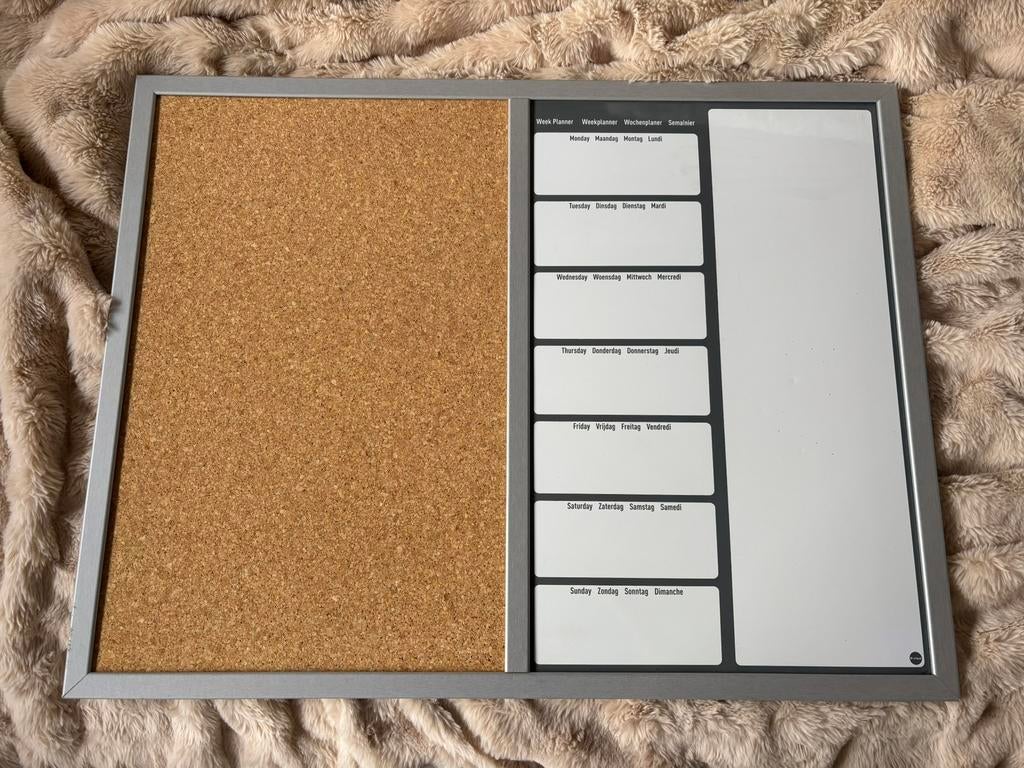 Prikbord kurk / whiteboard /magneetbord Bisilque, Huis en Inrichting, Woonaccessoires | Memoborden, Ophalen of Verzenden, Zo goed als nieuw