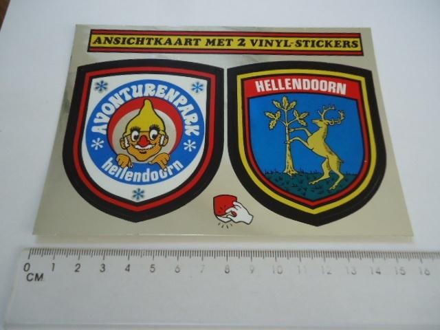 sticker oud Hellendoorn kaart glansschild pretpark retro, Verzenden, Zo goed als nieuw, Bedrijf of Vereniging