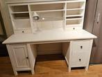 Witte Ikea Hemnes bureau met opzetstuk veel opbergruimte, Ophalen, Gebruikt, Bureau