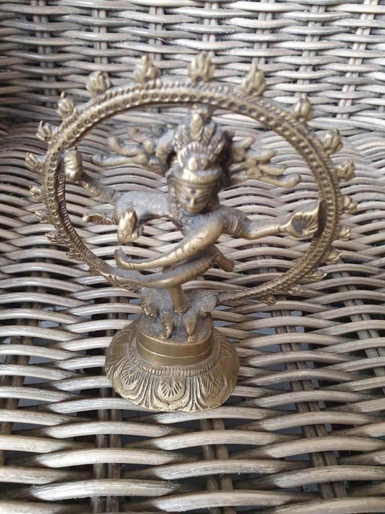 Bronzen beeldje Shiva Nataraja - Dansende Shiva, Antiek en Kunst, Kunst | Beelden en Houtsnijwerken, Ophalen of Verzenden