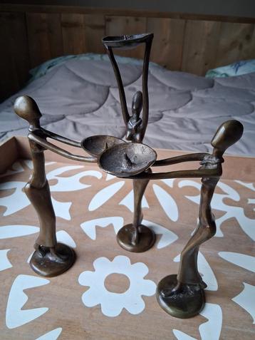 Set van 3 bronzen beelden uit Burkina Faso. beschikbaar voor biedingen