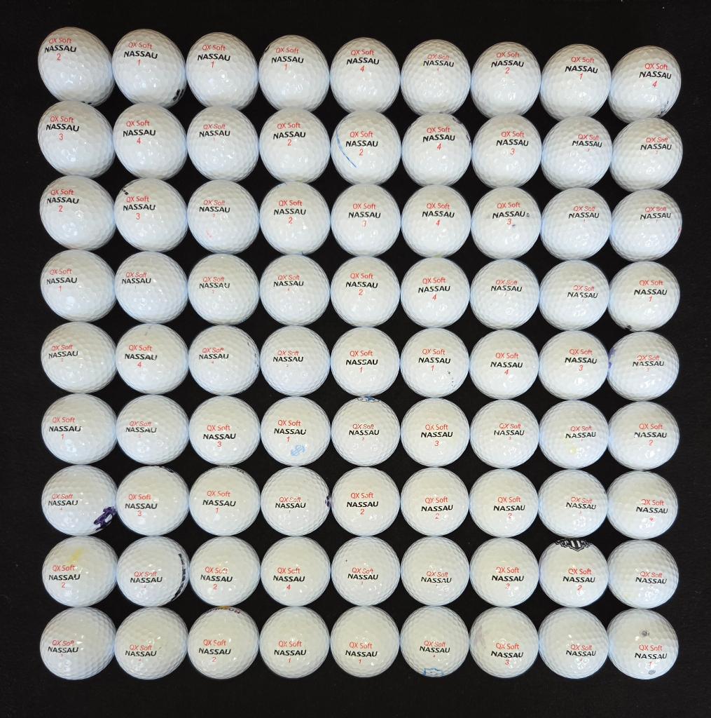 81 stuks (minder kan ook) mooie Nassau QX Soft golfballen, Ophalen of Verzenden, Zo goed als nieuw, Bal(len)