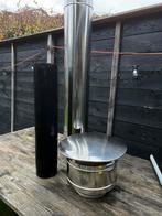 Kachelpijpen set RVS + zwart – dubbelwandig –Ø150 mm – nieuw, Tuin en Terras, Tuinhaarden, Ophalen of Verzenden, Zo goed als nieuw
