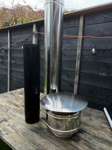 Kachelpijpen set RVS + zwart – dubbelwandig –Ø150 mm – nieuw beschikbaar voor biedingen