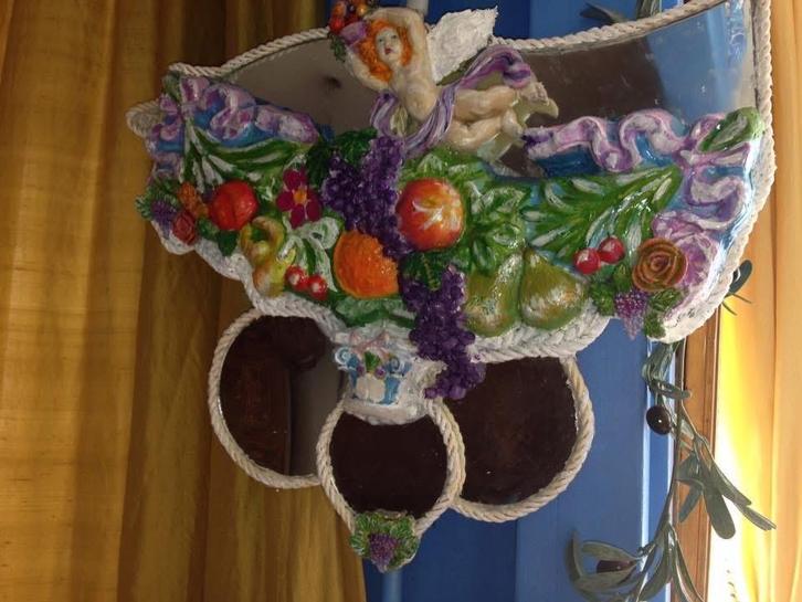 Handgemaakte Barok Spiegel - Apart & Recycle!, Huis en Inrichting, Woonaccessoires | Spiegels, Gebruikt, Minder dan 50 cm, Minder dan 100 cm