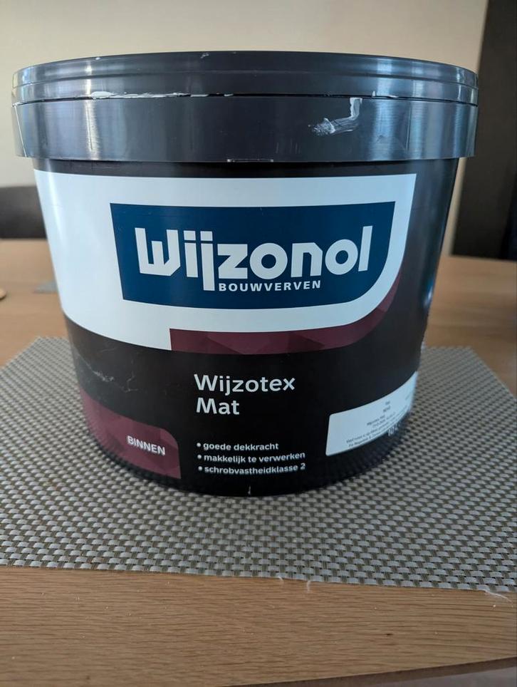 Wijzonol Wijzotex Mat - RAL 9010 - 8 Liter, Doe-het-zelf en Verbouw, Verf, Beits en Lak, Nieuw, Verf, 5 tot 10 liter, Wit, Ophalen