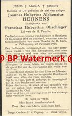 Heijnens Joannes 1894 Houthem 1956 Valkenburg x Olischlager, Bidprentje, Ophalen of Verzenden