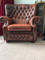 roest bruine fauteuil, Huis en Inrichting, Fauteuils, Ophalen, Gebruikt, Minder dan 75 cm, Leer