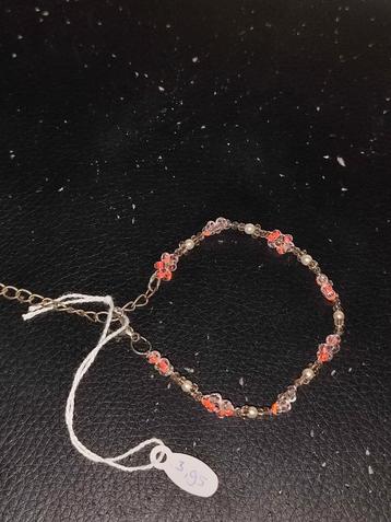 Zomerse roze Bloemenarmband met Parels - Nieuw!  beschikbaar voor biedingen