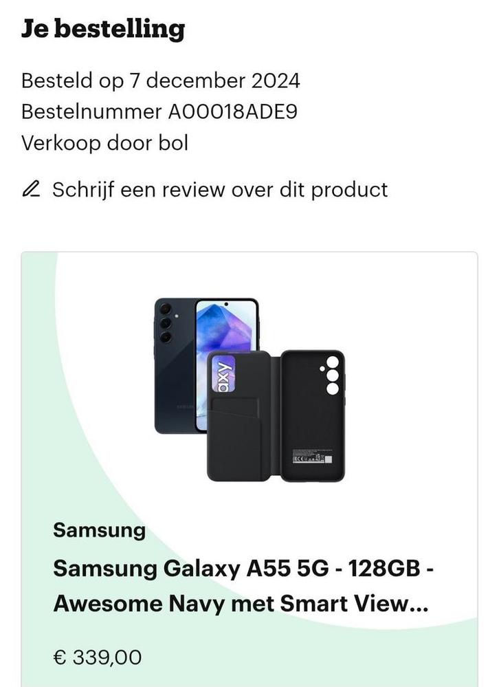 Samsung Galaxy A55 5G Blauw + Originele Cover, Telecommunicatie, Mobiele telefoons | Samsung, Gebruikt, Galaxy A, 128 GB, Zonder abonnement