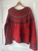 Vintage kleurrijke wollen alpaca Noorse Ijslandse stijl trui, Ophalen of Verzenden, Gedragen, Maat 38/40 (M), Rood