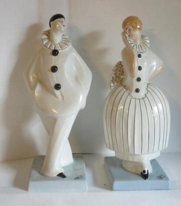 twee art deco figuren Pierrot & Colombine Dax beschikbaar voor biedingen