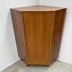vintage, midcentury hoekkast houtfineer - halfhoog met deur, Ophalen, Gebruikt, Onbekend, Onbekend