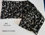 Mooie sjaal 124 x21 cm shawl Dubbele stof grijs zwart, Ophalen, Zo goed als nieuw, Maat 38/40 (M), Sjaal