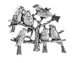 Broche vogel, Ophalen, Overige materialen