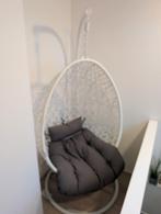 Xenos Egg Hangstoel - Comfortabel en Stijlvol!, Ophalen, Wit, Bohemian, Stof