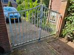Gegalvaniseerde Dubbele Poort, Tuin en Terras, Tuinpoorten, Ophalen, Gebruikt, Staal, 100 tot 150 cm