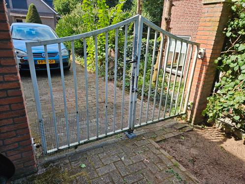 Gegalvaniseerde Dubbele Poort, Tuin en Terras, Tuinpoorten, Gebruikt, Draaipoort, Staal, 100 tot 150 cm, 200 cm of meer, Ophalen