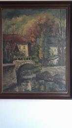 Th storcken Dorpsgezicht met Brug, Antiek en Kunst, Kunst | Schilderijen | Klassiek, Ophalen of Verzenden