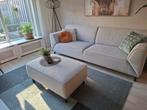 Mooie stoffen bank met hocker - Goede staat!, Huis en Inrichting, Banken | Bankstellen, Ophalen, Gebruikt, Driepersoons, 75 tot 100 cm