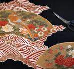 Antieke Japanse zwart paneel natuurlijk zijde vogel handwerk, Hobby en Vrije tijd, Stoffen en Lappen, Verzenden, 120 cm of meer