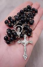 katholieke rozenkrans zwarte kralenketting, Ophalen of Verzenden