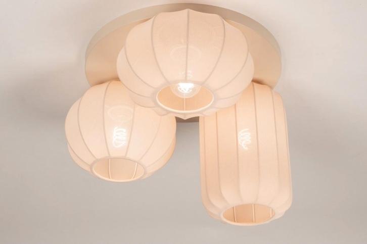 japandi plafondlamp beige salon tafel bank bed lamp lampion, Huis en Inrichting, Lampen | Hanglampen, Nieuw, Minder dan 50 cm