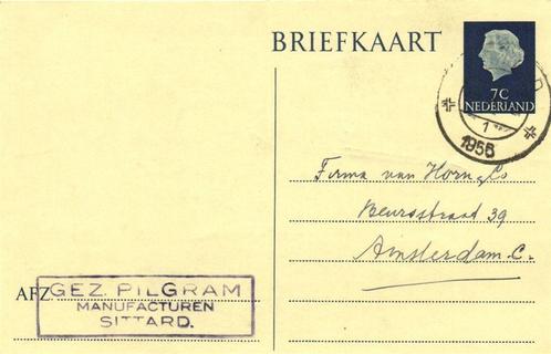 Gez. Pilgram, Manufacturen, Sittard - 09.1956 - briefkaart -, Postzegels en Munten, Brieven en Enveloppen | Nederland, Briefkaart