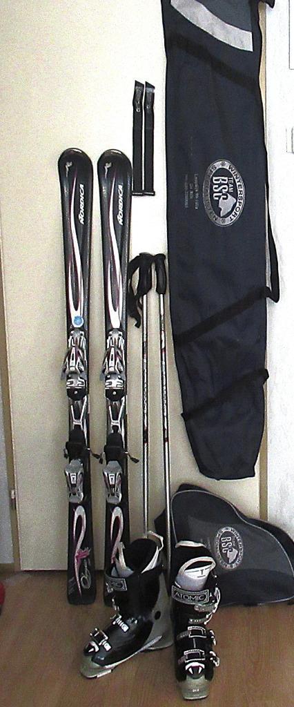 Volledig set alpineski Nordica 148, Atomic HAWX sch. 26/27,5, Sport en Fitness, Skiën en Langlaufen, Gebruikt, Overige typen, Overige merken
