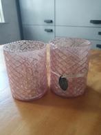 Twee maal oudroze windlichten Riverdale 10 cm hoog, Huis en Inrichting, Woonaccessoires | Kandelaars en Kaarsen, Ophalen of Verzenden