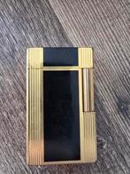 Vintage Aansteker - Goudkleurig met Zwart Accent, Ophalen of Verzenden, Gebruikt, Aansteker