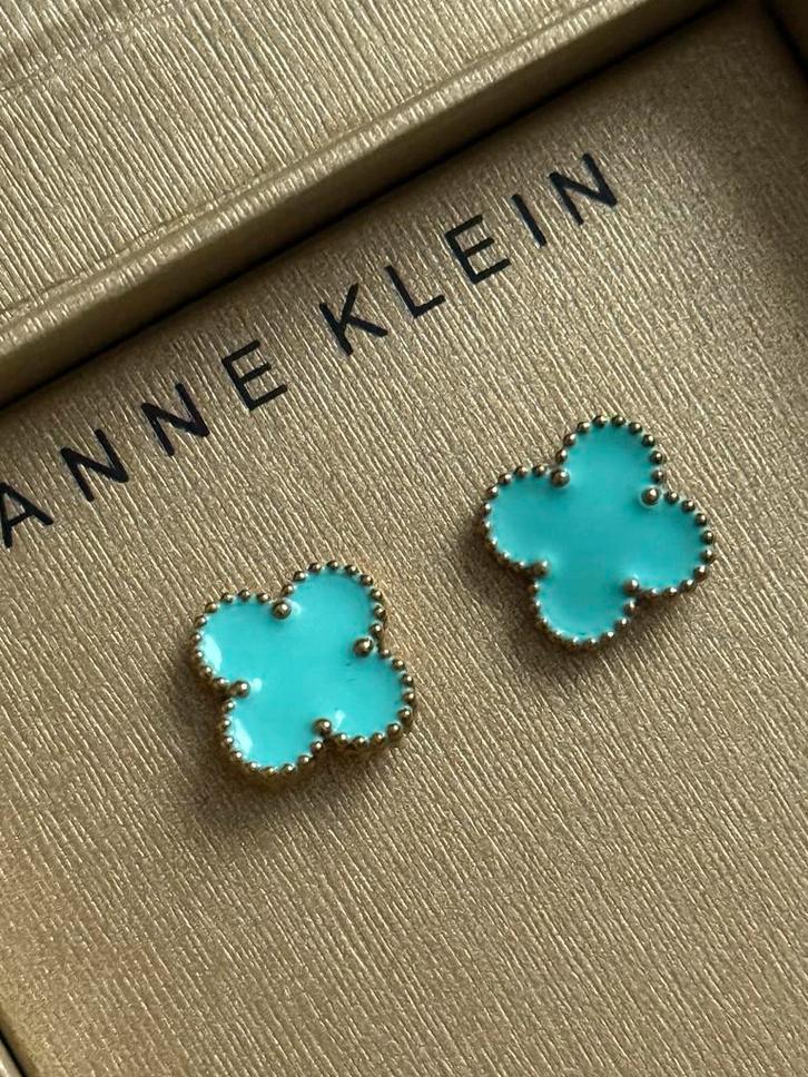 Turquoise Klaver Oorbellen - VCA Stijl, Sieraden, Tassen en Uiterlijk, Oorbellen, Nieuw, Knopjes of Stekers, Overige materialen