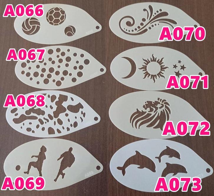 schminksjabloon heel veel soorten vanaf 1,25pst NIEUW, Hobby en Vrije tijd, Feestartikelen, Nieuw, Versiering, Overige, Ophalen of Verzenden