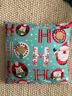 Kussenhoes kerst kerstman ho ho ho turquoise rood wit ho, Ophalen of Verzenden, Nieuw