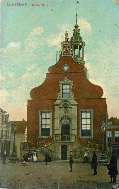 (388-538-049) Schiedam Stadhuis, Verzamelen, Ansichtkaarten | Nederland, Zuid-Holland, Verzenden