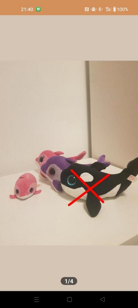 Ty knuffel Dolfijn /Orka (Nona), Kinderen en Baby's, Speelgoed | Knuffels en Pluche, Zo goed als nieuw, Overige typen, Ophalen of Verzenden