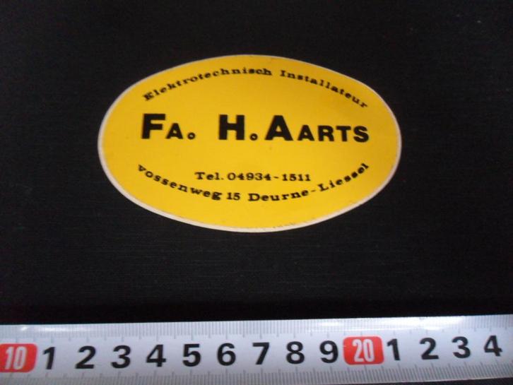 sticker deurne liessel fa h aarts elektrotechnisch istallat, Verzamelen, Stickers, Zo goed als nieuw, Ophalen