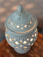 Vintage Witte Aardewerk Lamp Aziatische Stijl, Ophalen of Verzenden, Overige materialen, Minder dan 50 cm