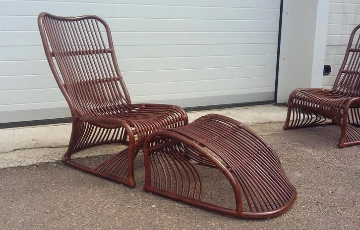 Manou, rotan loungeset, tuinset, 4 koloniale fauteuils, Tuin en Terras, Tuinsets en Loungesets, Nieuw, Loungeset, Rotan, 4 zitplaatsen