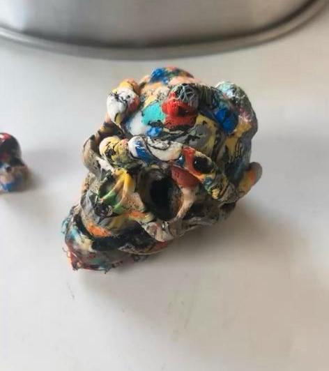 Handgemaakte kleurrijke schedeltjes, Antiek en Kunst, Kunst | Overige Kunst, Ophalen of Verzenden