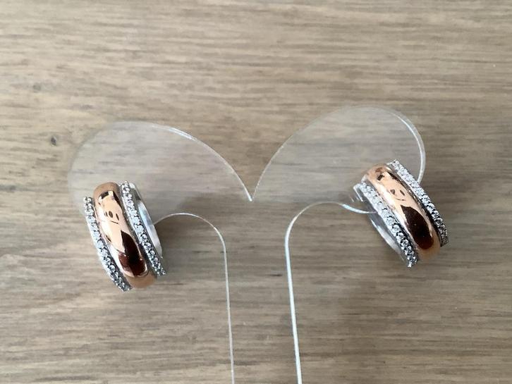Elegante Zilver  Oorbellen met Strass, Sieraden, Tassen en Uiterlijk, Oorbellen, Zo goed als nieuw, Knopjes of Stekers, Zilver