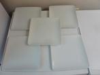 5 Witte vierkante diner borden., Gebruikt, Ophalen of Verzenden, Bord(en), Overige stijlen